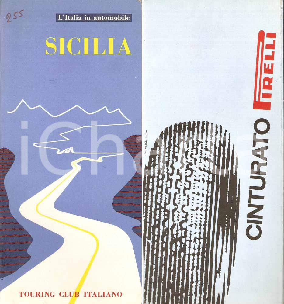 Libro, pubblicazione d epoca 1963 TOURING CLUB Italia in automobile SICILIA Pneumatico cinturato PIRELLI 1