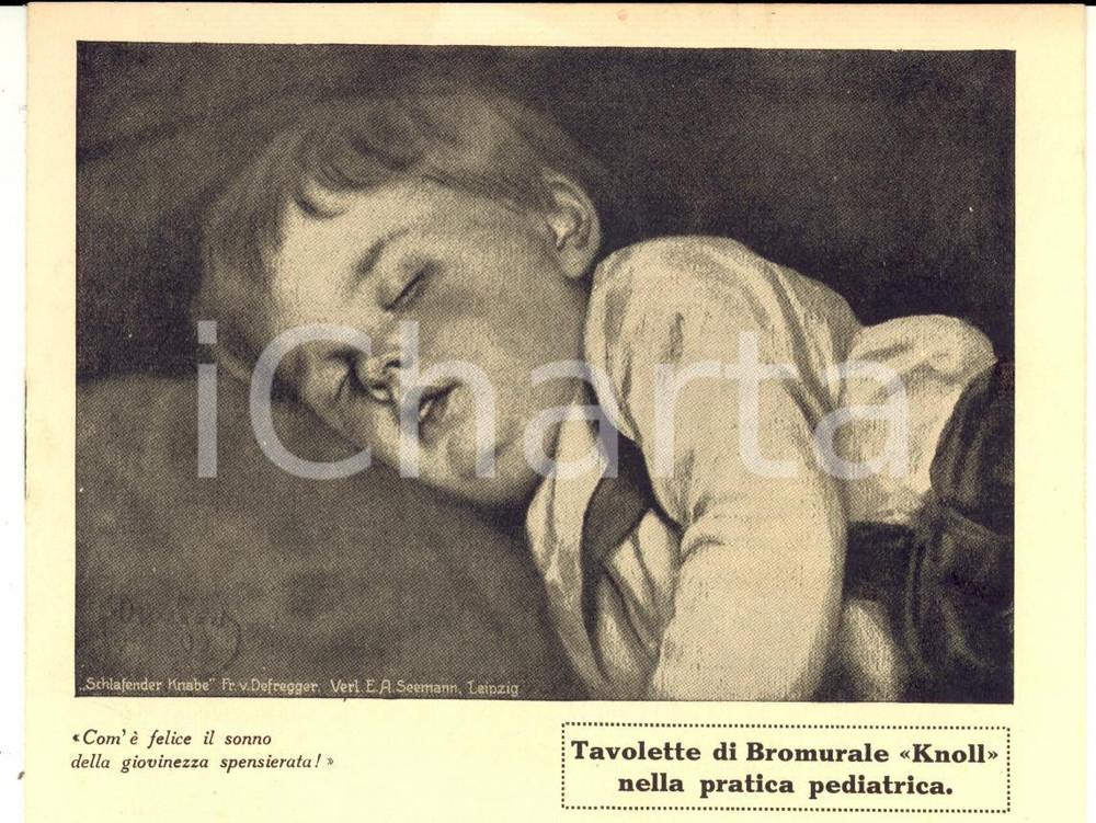 Materiale pubblicitario d’epoca 1930 ca Laboratori KNOLL Tavolette BROMURALE sonnifero per bambini Pubblicitario 1