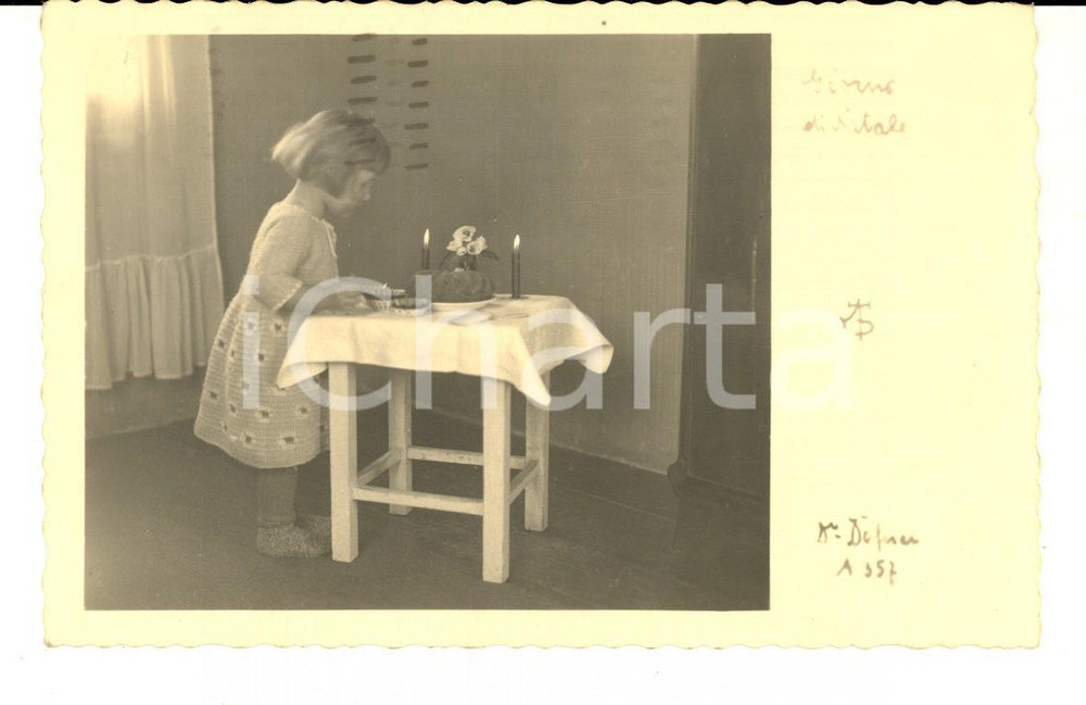Cartolina originale da collezione 1934 ARTE Giorno di Natale Cartolina postale DEFNER FP VG 1