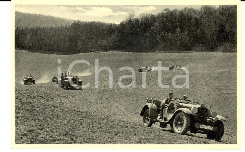 Cartolina originale da collezione 1940 ca WW2 GERMANY Die WEHRMACHT  Querfeldein Postcard FP NV 1