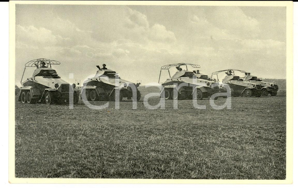 Cartolina originale da collezione 1940 ca. WW2 – Die Wehrmacht – Panzerspähwagen – Postcard FP NV 1