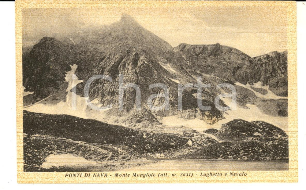Cartolina originale da collezione 1930 ca PONTE DI NAVA CN Monte MONGIOIE  Laghetto e nevaio Cartolina 1 1