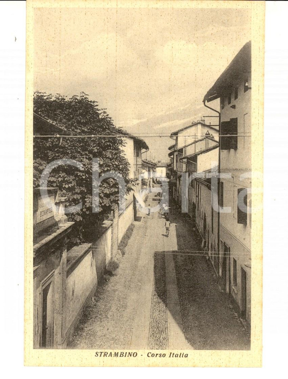 Cartolina originale da collezione 1930 ca STRAMBINO TO Veduta di Corso ITALIA Cartolina FP NV 2 1