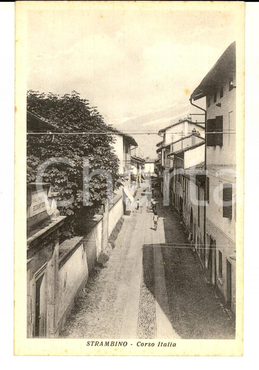 Cartolina originale da collezione 1930 ca STRAMBINO TO Veduta di Corso ITALIA Cartolina FP NV 3 1