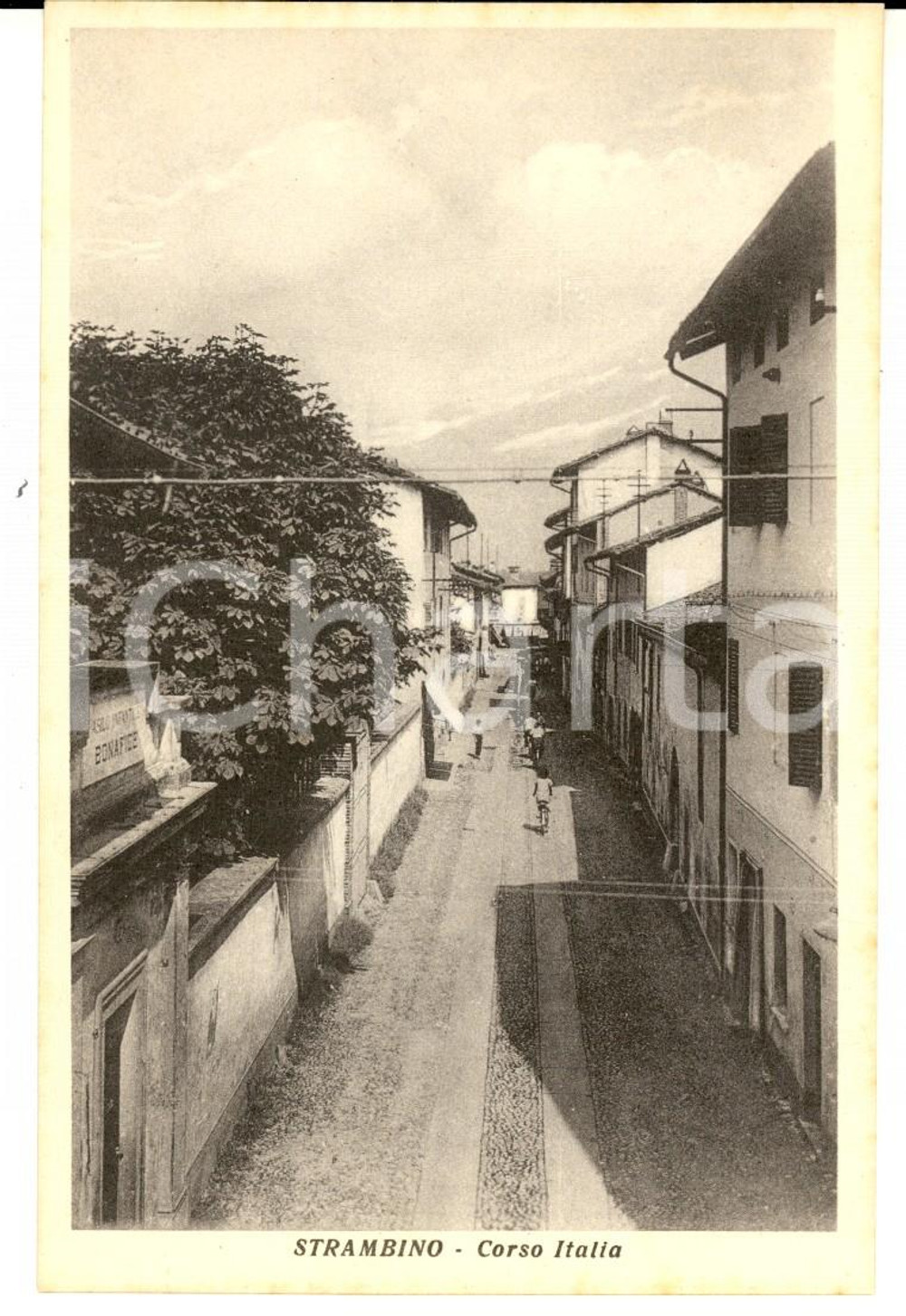 Cartolina originale da collezione 1930 ca STRAMBINO TO Veduta di Corso ITALIA Cartolina FP NV 4 1