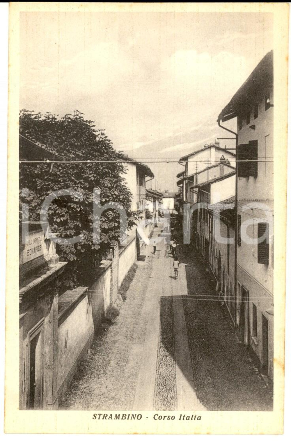 Cartolina originale da collezione 1930 ca STRAMBINO TO Veduta di Corso ITALIA Cartolina FP NV 6 1
