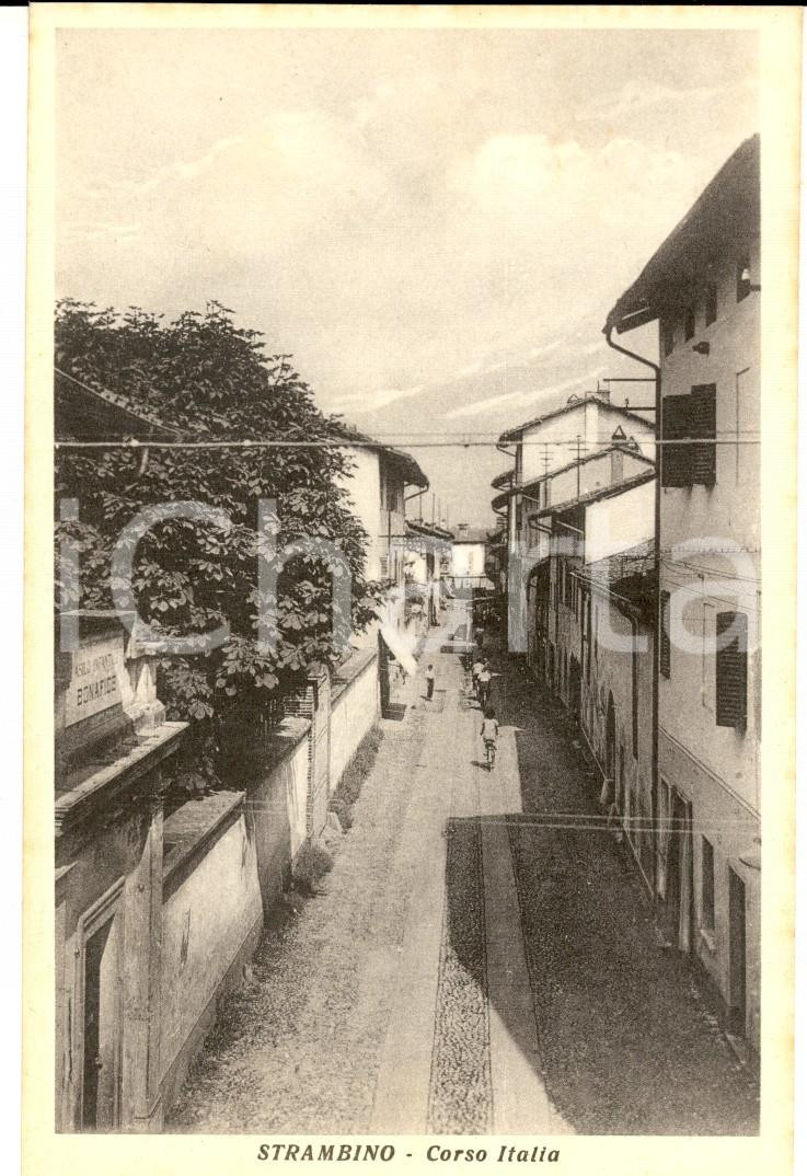 Cartolina originale da collezione 1930 ca STRAMBINO TO Veduta di Corso ITALIA Cartolina FP NV 8 1