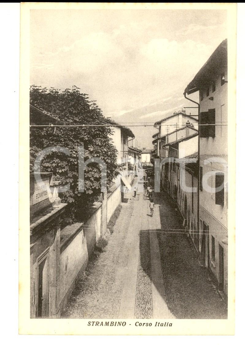 Cartolina originale da collezione 1930 ca STRAMBINO TO Veduta di Corso ITALIA Cartolina FP NV 10 1