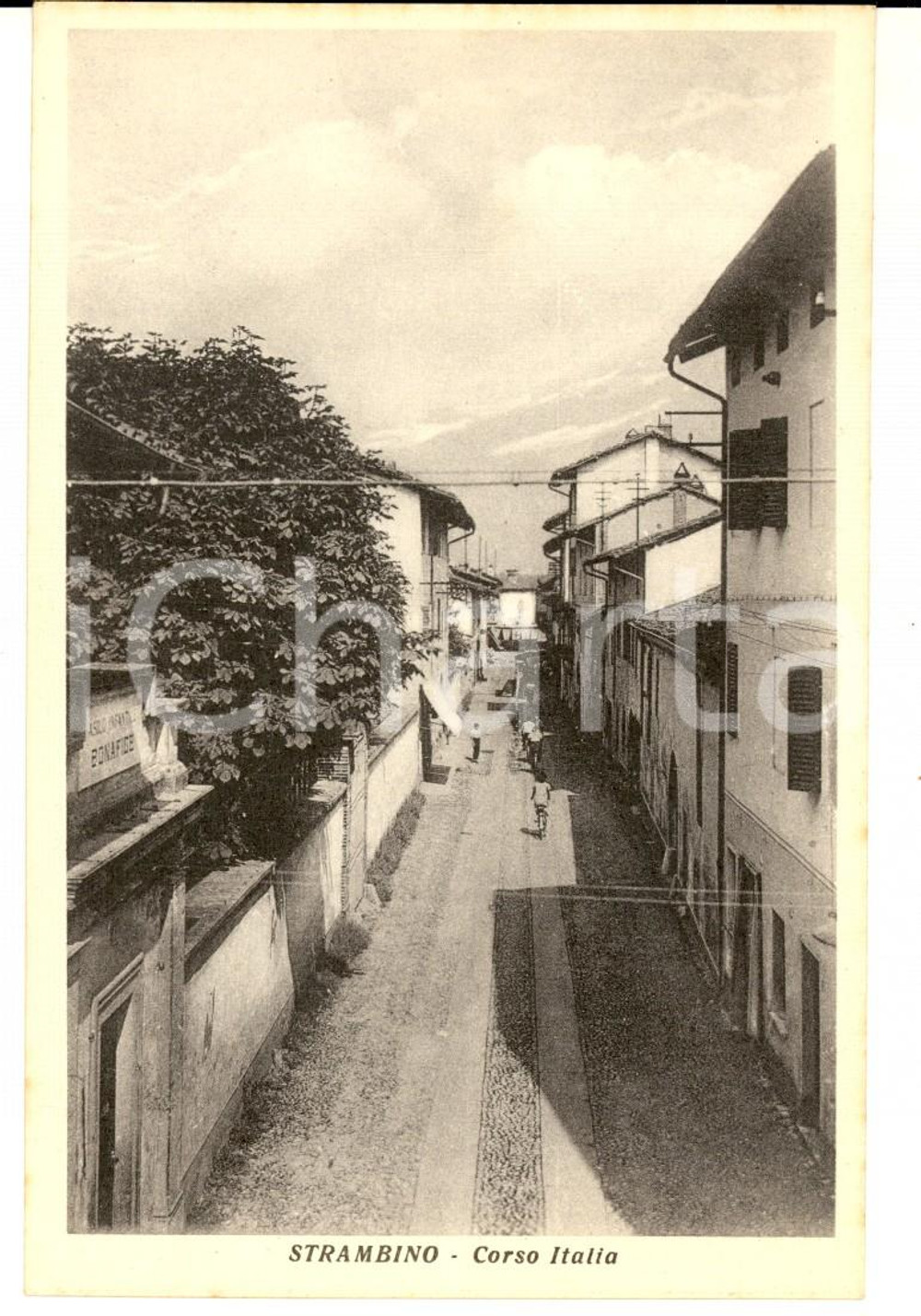 Cartolina originale da collezione 1930 ca STRAMBINO TO Veduta di Corso ITALIA Cartolina FP NV 11 1