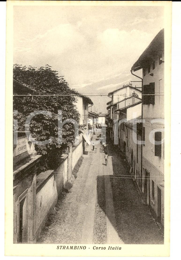 Cartolina originale da collezione 1930 ca STRAMBINO TO Veduta di Corso ITALIA Cartolina FP NV 11 1