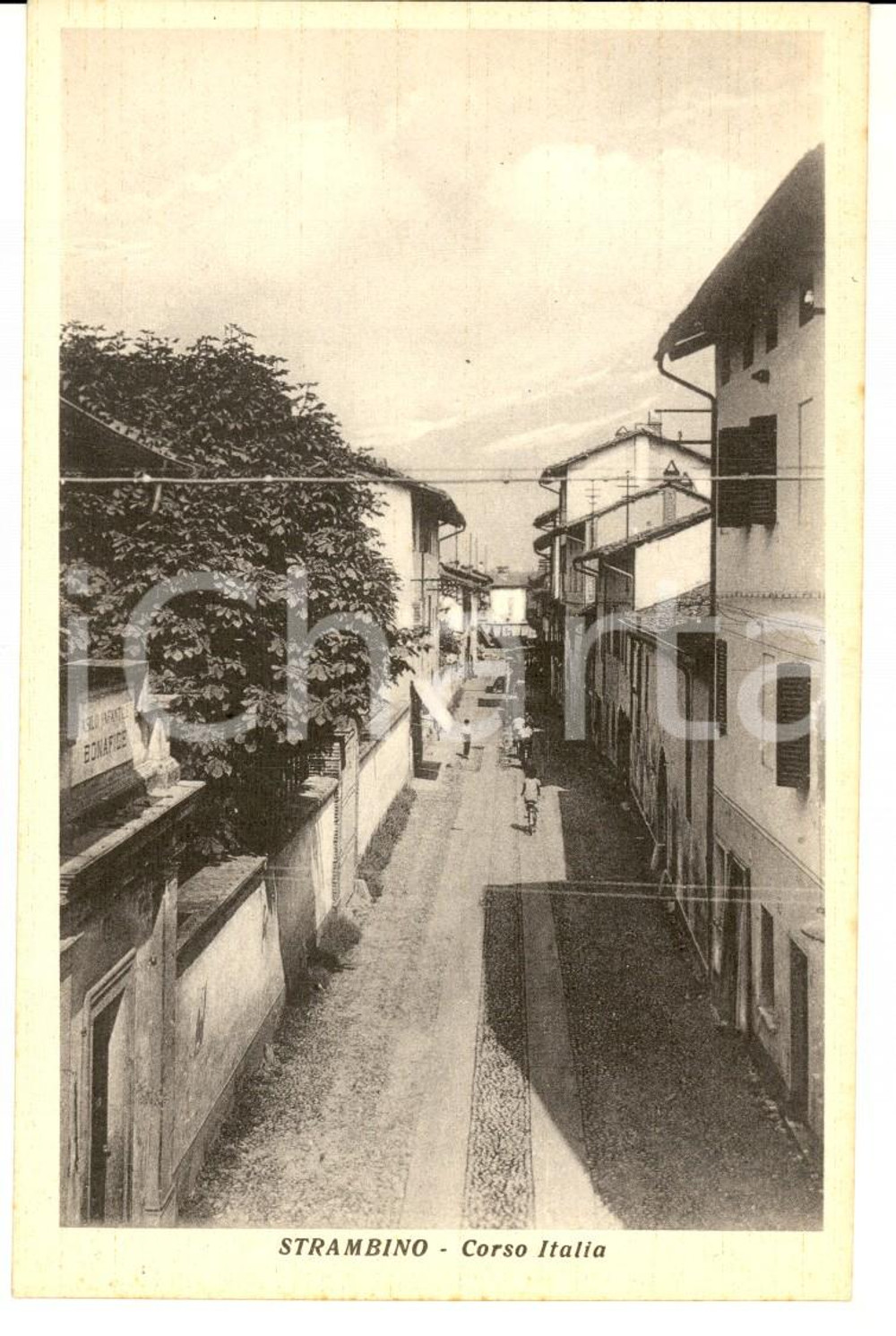 Cartolina originale da collezione 1930 ca STRAMBINO TO Veduta di Corso ITALIA Cartolina FP NV 12 1