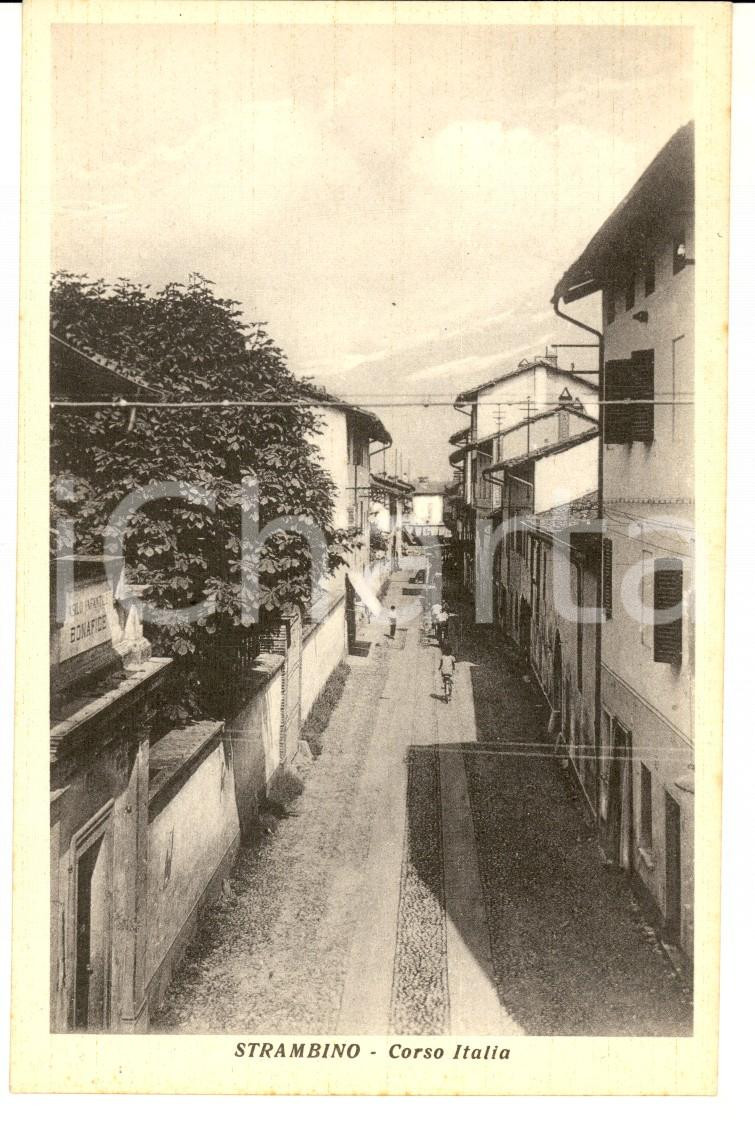 Cartolina originale da collezione 1930 ca STRAMBINO TO Veduta di Corso ITALIA Cartolina FP NV 12 1
