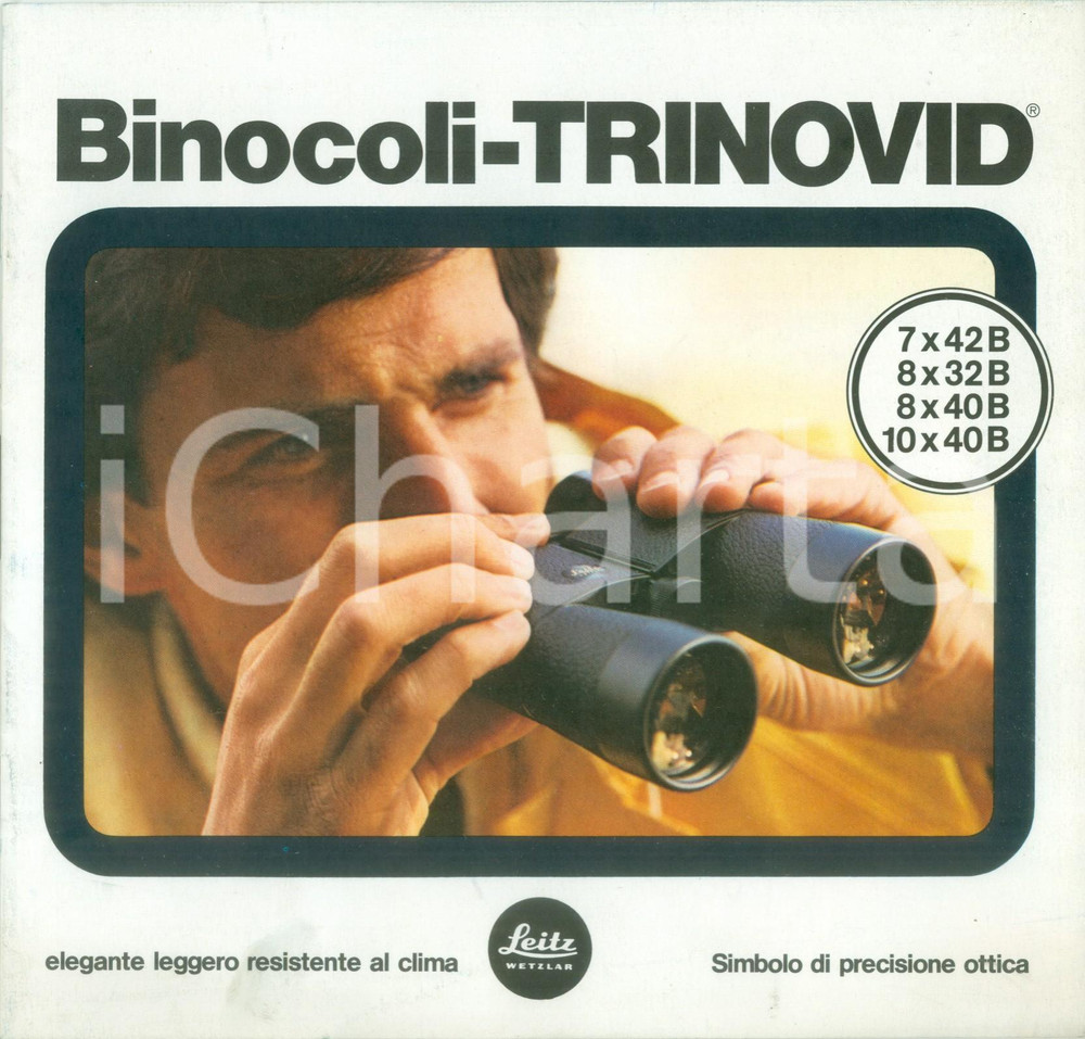 Materiale pubblicitario d’epoca 1975 LEITZ Binocoli TRINOVID Precisione ottica Catalogo pubblicitario ILLUSTRATO 1