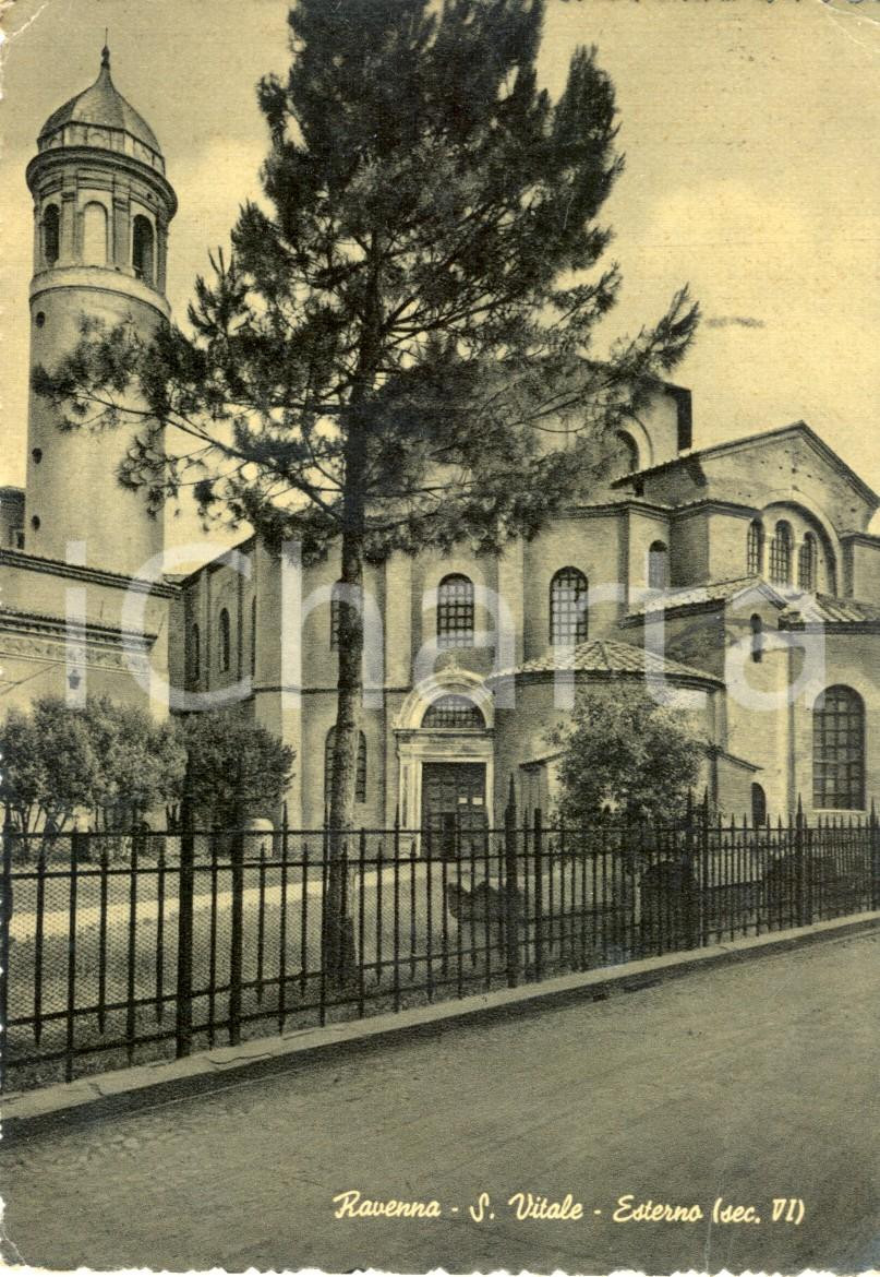 Cartolina originale da collezione 1956 RAVENNA Esterno della Basilica di SAN VITALE Cartolina postale FG VG 1