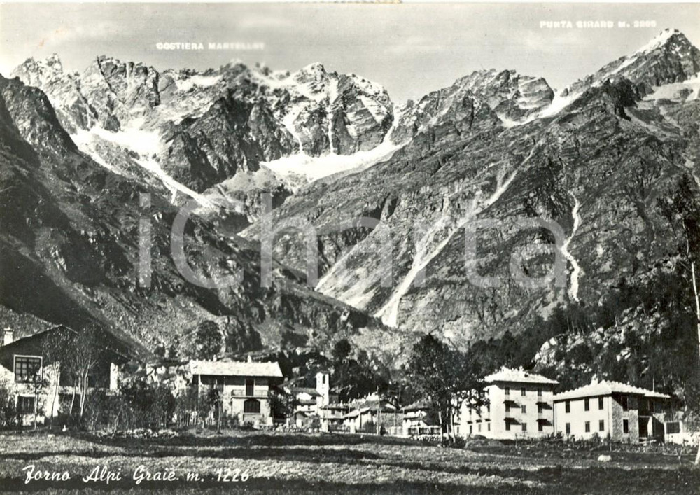Cartolina originale da collezione 1953 GROSCAVALLO TO Veduta della frazione FORNO ALPI GRAIE Cartolina FG VG 1
