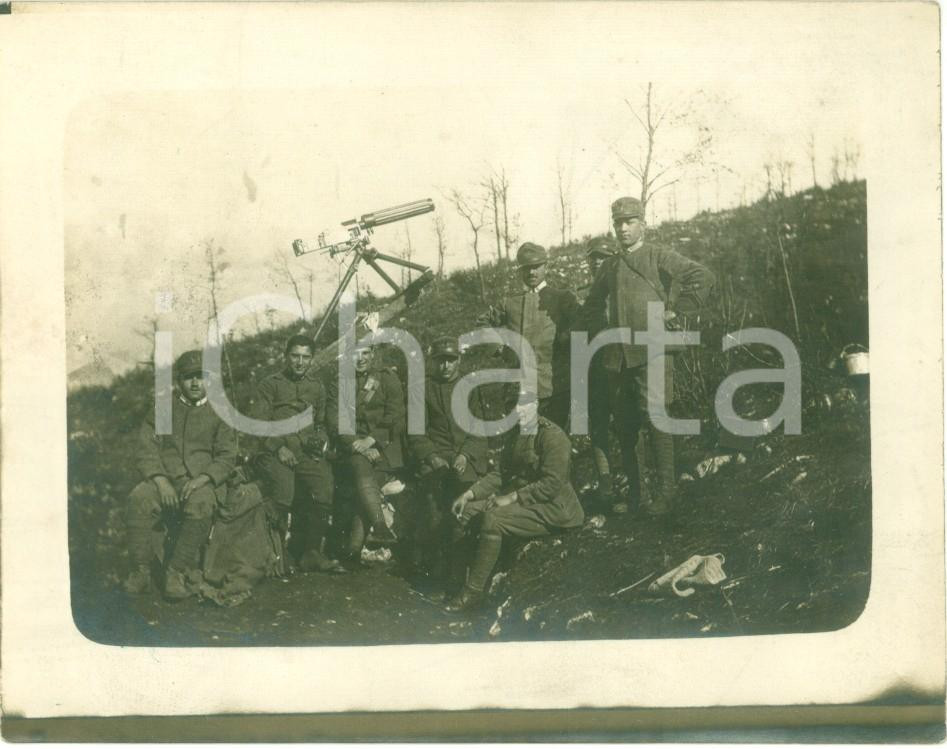 Fotografia d epoca originale 1918 MONTE BOSCHINI VI WW1 Soldati alle mitragliatrici antiaeree Foto 12 x 9 1