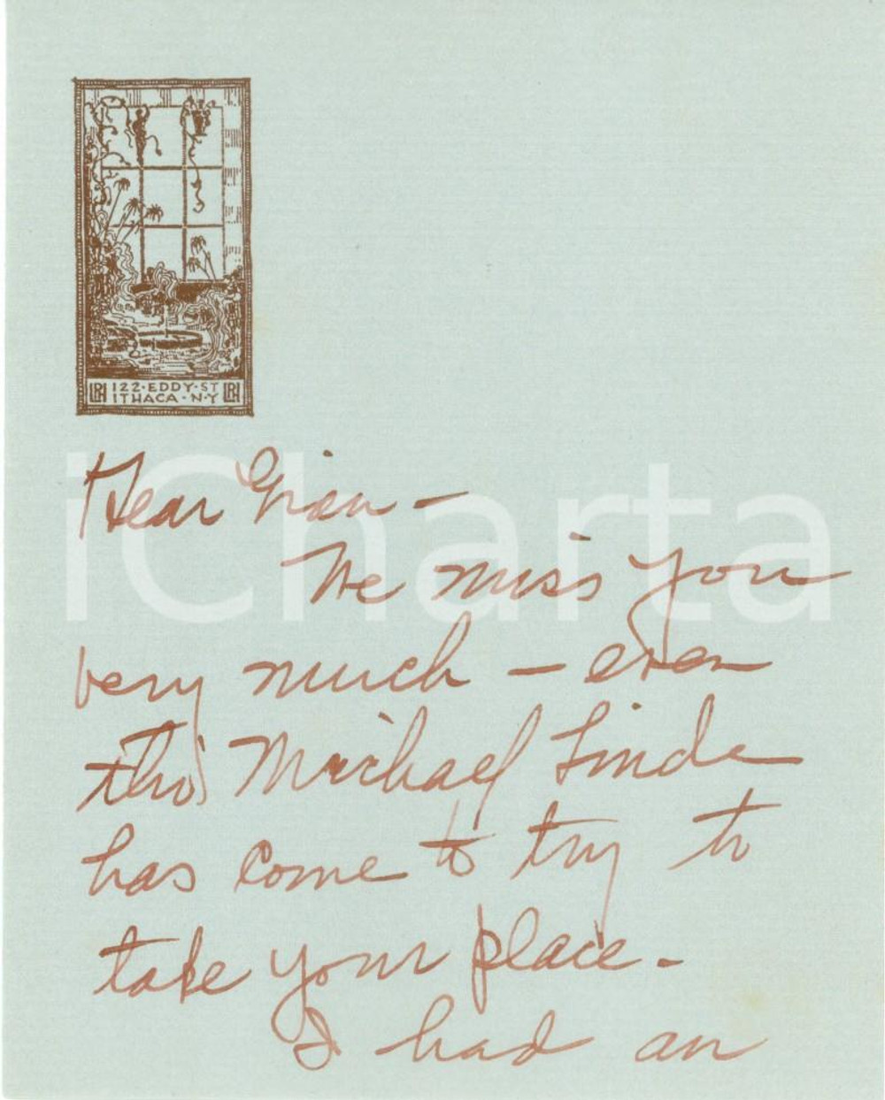 Autografo originale 1955 ITHACA USA Lillian HELLER piccoli problemi alla MILLERHELLER HOUSE 1