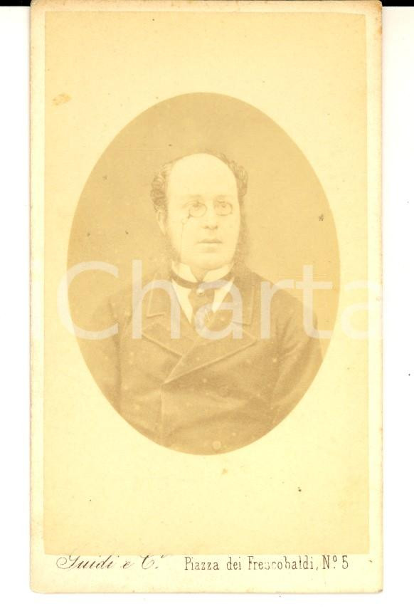 Fotografia d epoca originale 1870 ca FIRENZE Ritratto di un intellettuale Fotografia GUIDI & COMP. 1