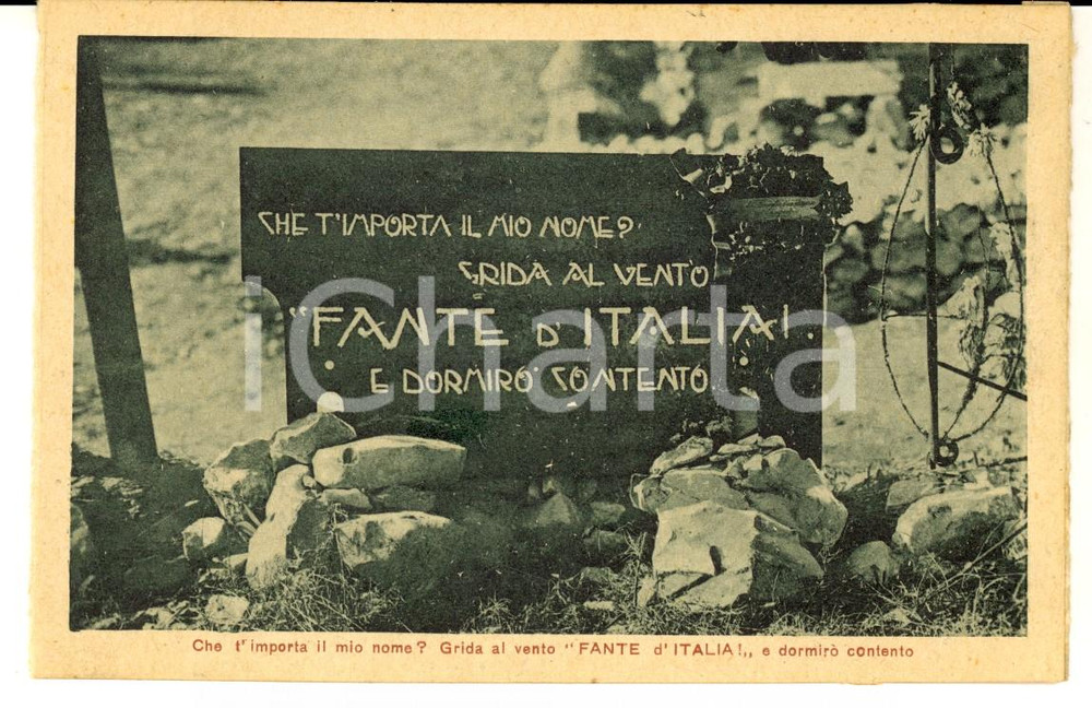 Cartolina originale da collezione 1927 Sacrario REDIPUGLIA GO Grida al vento Fante d Italia Cartolina 1