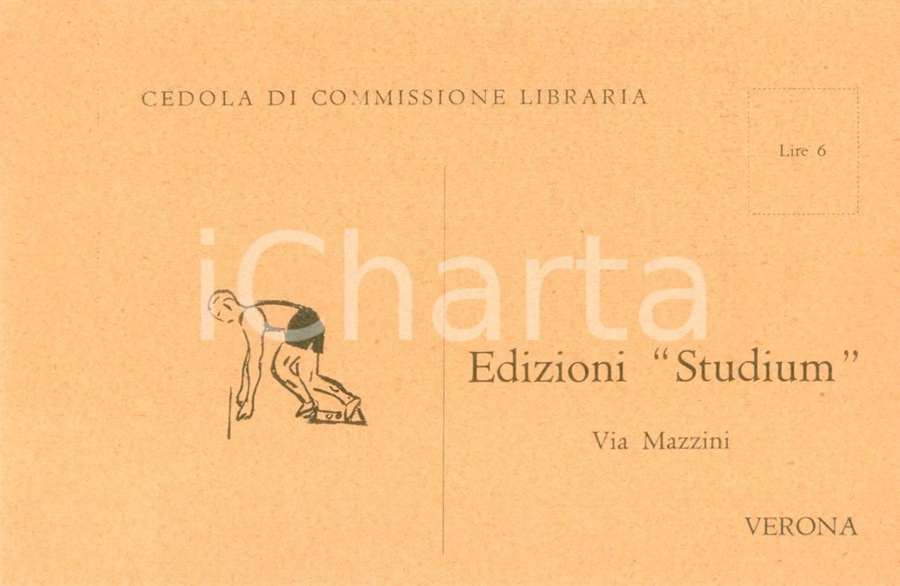 Materiale pubblicitario d’epoca 1957 VERONA Edizioni STUDIUM Cedola editoriale pubblicitaria 1