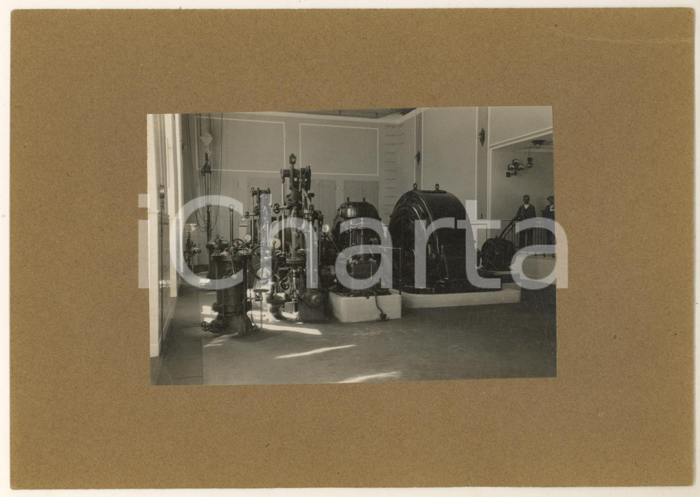 Fotografia d epoca originale 1920 ca TRENTINO Società Trentina Elettricità  Sala macchine di una centrale 1