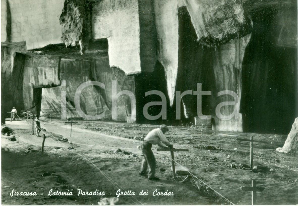 Cartolina originale da collezione 1970 ca SIRACUSA Grotta dei Cordai alla LATOMIA PARADISO Cartolina FG NV 1