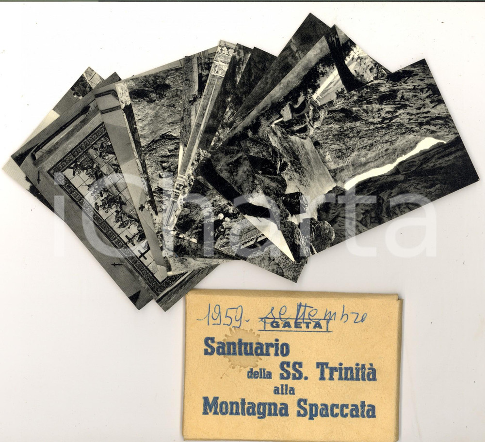 Materiale pubblicitario d’epoca 1959 GAETA Santuario SS.MA TRINITA  ALLA MONTAGNA SPACCATA Album 13 foto 1
