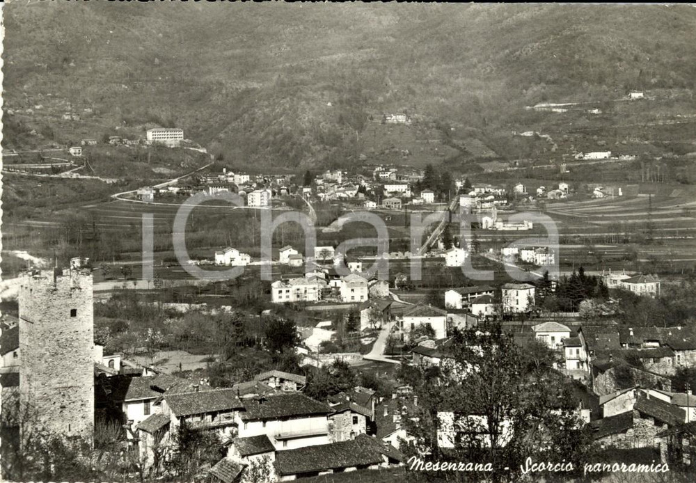 1962 MESENZANA (VA) Scorcio panoramico paese e dintorni *Cartolina FG VG