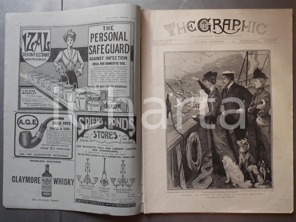 Giornale, rivista storica 1902 THE GRAPHIC Incident cruise of the King and QueenReview vol. LXVI 1711 1