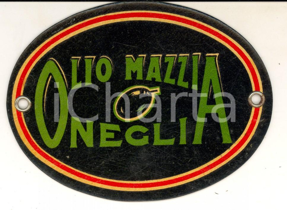 Materiale pubblicitario d’epoca 1930 ca ONEGLIA IM Ditta Ido MAZZIA Olio  Etichetta 1