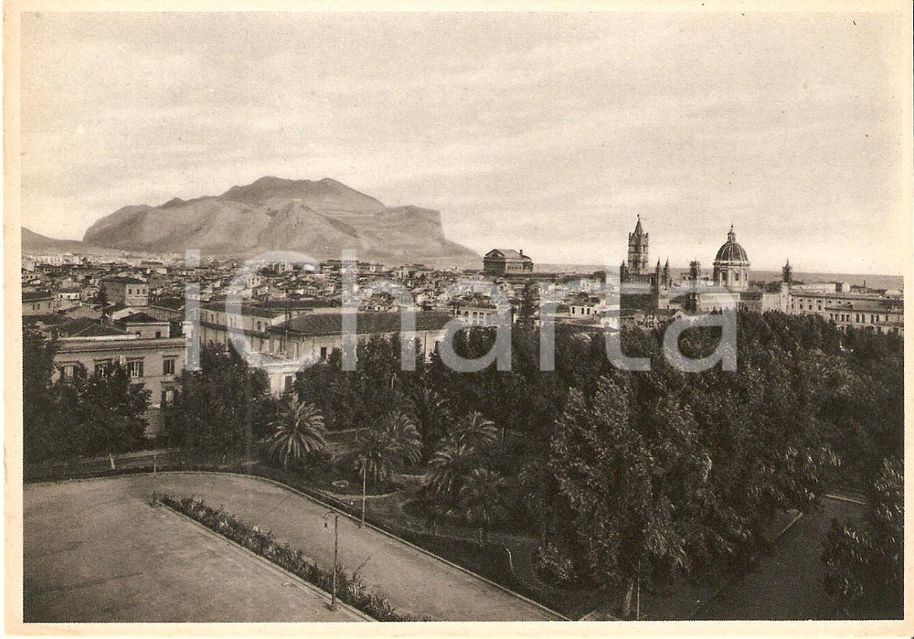 Cartolina originale da collezione 1934 PALERMO Panorama Timbro XXIV Riunione SIPS Cartolina FG VG 1