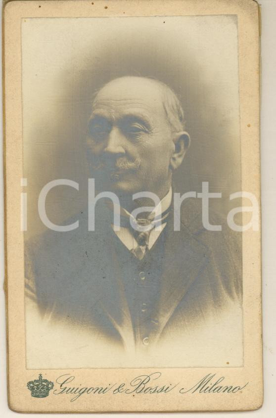 Fotografia d epoca originale 1905 MILANO Ritratto di Natale VAJANI imprenditore  Foto GUIGONI & BOSSI CDV 1