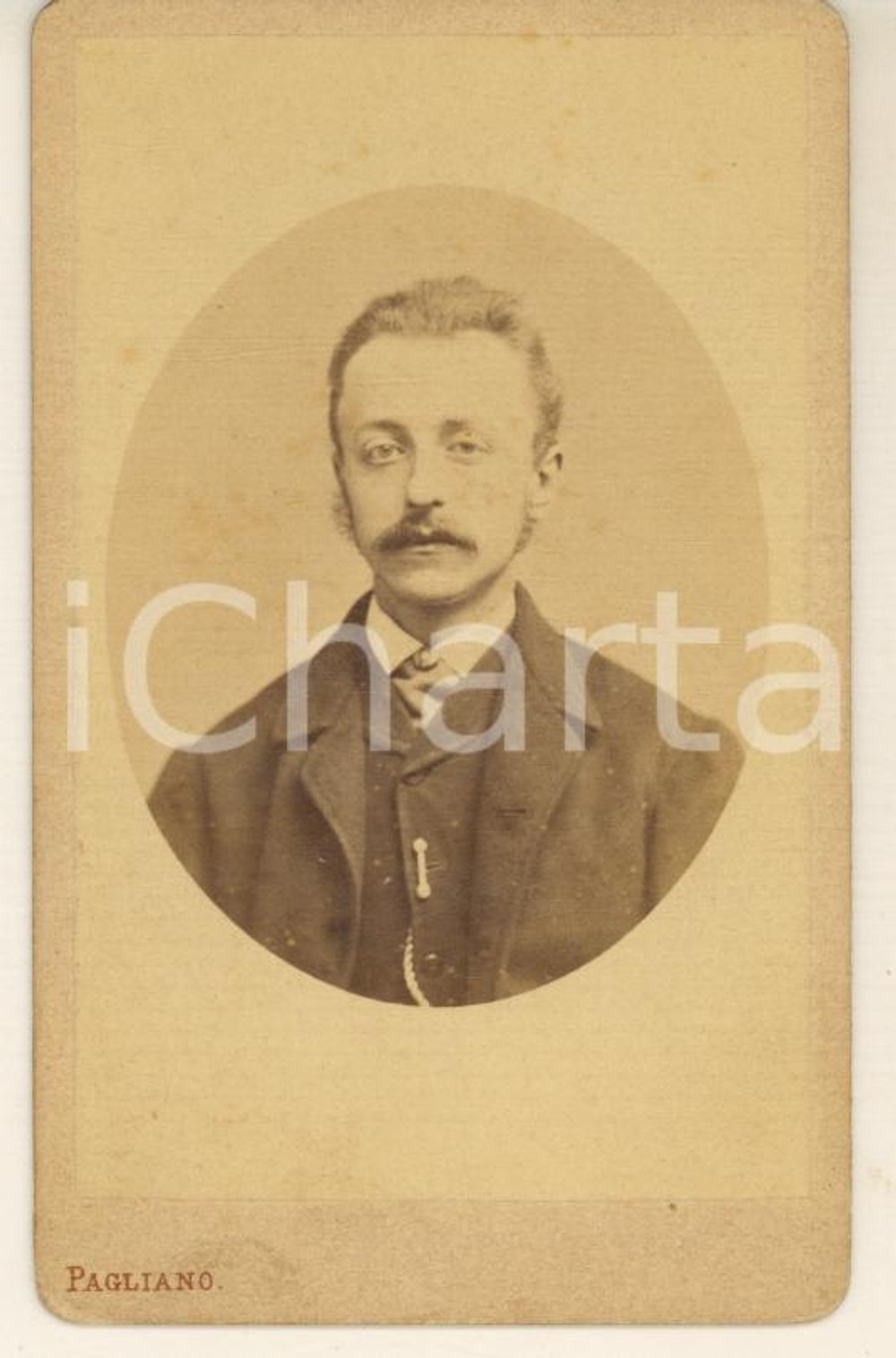 Fotografia d epoca originale 1870 ca MILANO  Ritratto del giovane Carlo BONZANINO  Foto PAGLIANO CDV 1