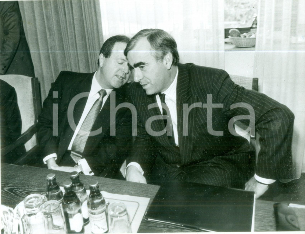 Fotografia d epoca originale 1988 MUNCHEN DE Theo WAIGEL Gerold TANDLER riunione di partito CSU Fotografia 1