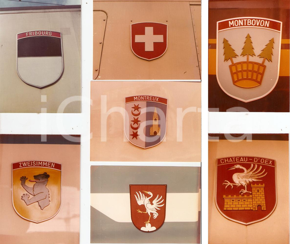 Fotografia d epoca originale 1975 ca SVIZZERA Ferrovie MOB Foto stemmi MONTBOVON MONTREUX Lotto 7 foto 1