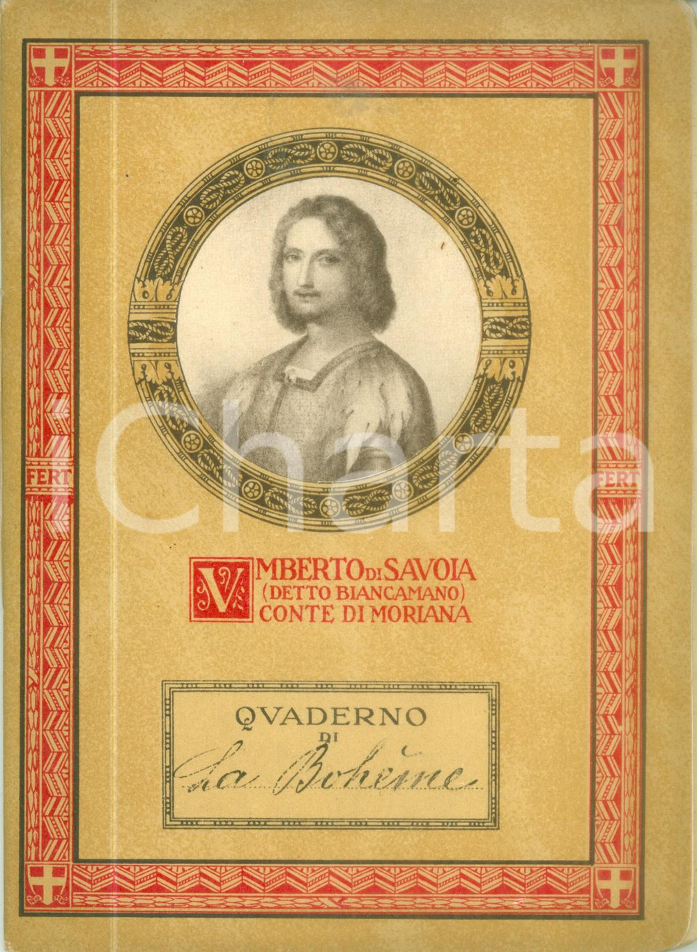 Oggetto da collezione cartaceo 1930 ca LA BOHEME Quaderno manoscritto anastatico Umberto di SAVOIA 1