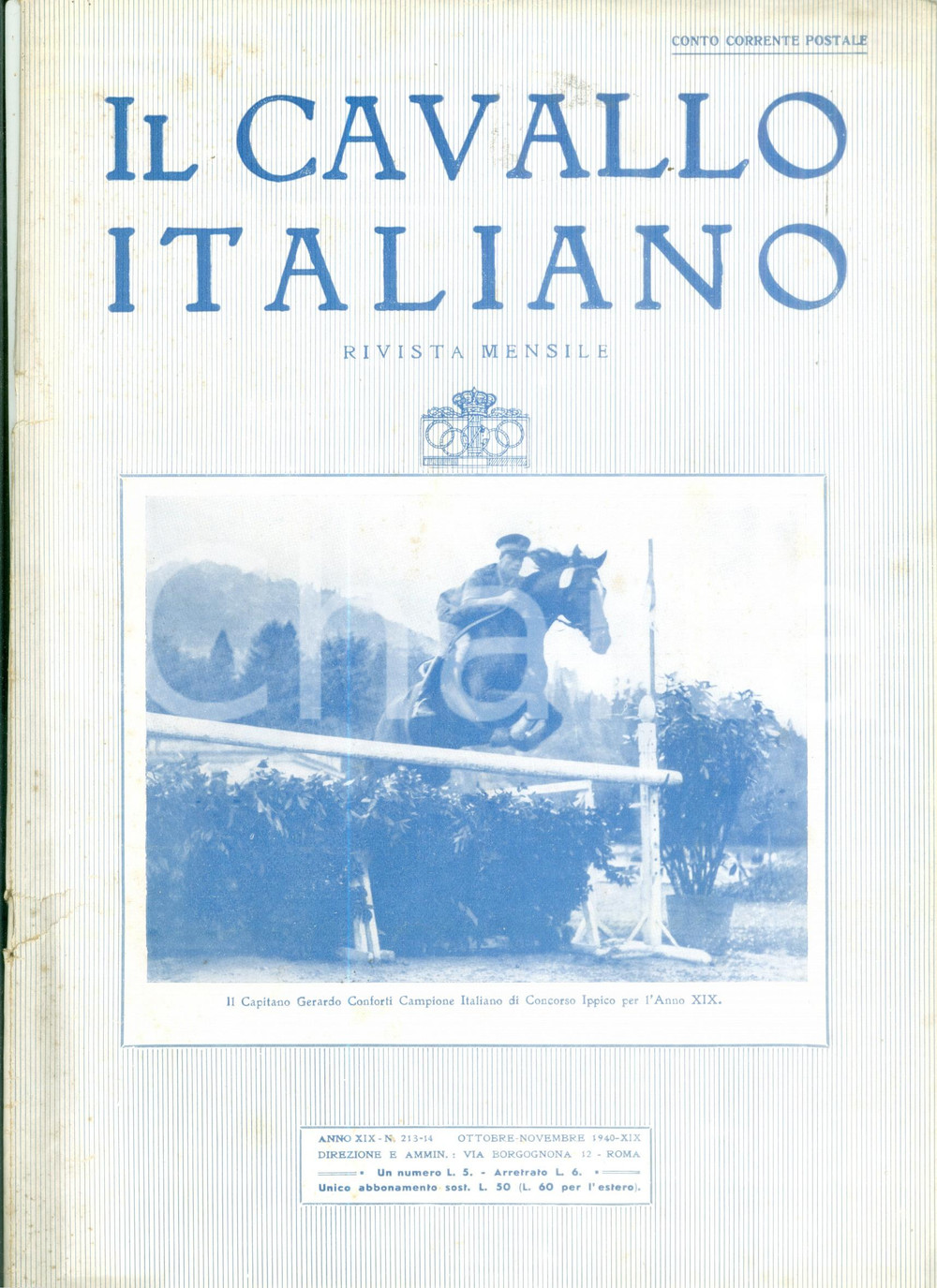 Giornale, rivista storica 1940 IL CAVALLO ITALIANO Cronache concorso ippico di COMO Rivista ILLUSTRATA 1