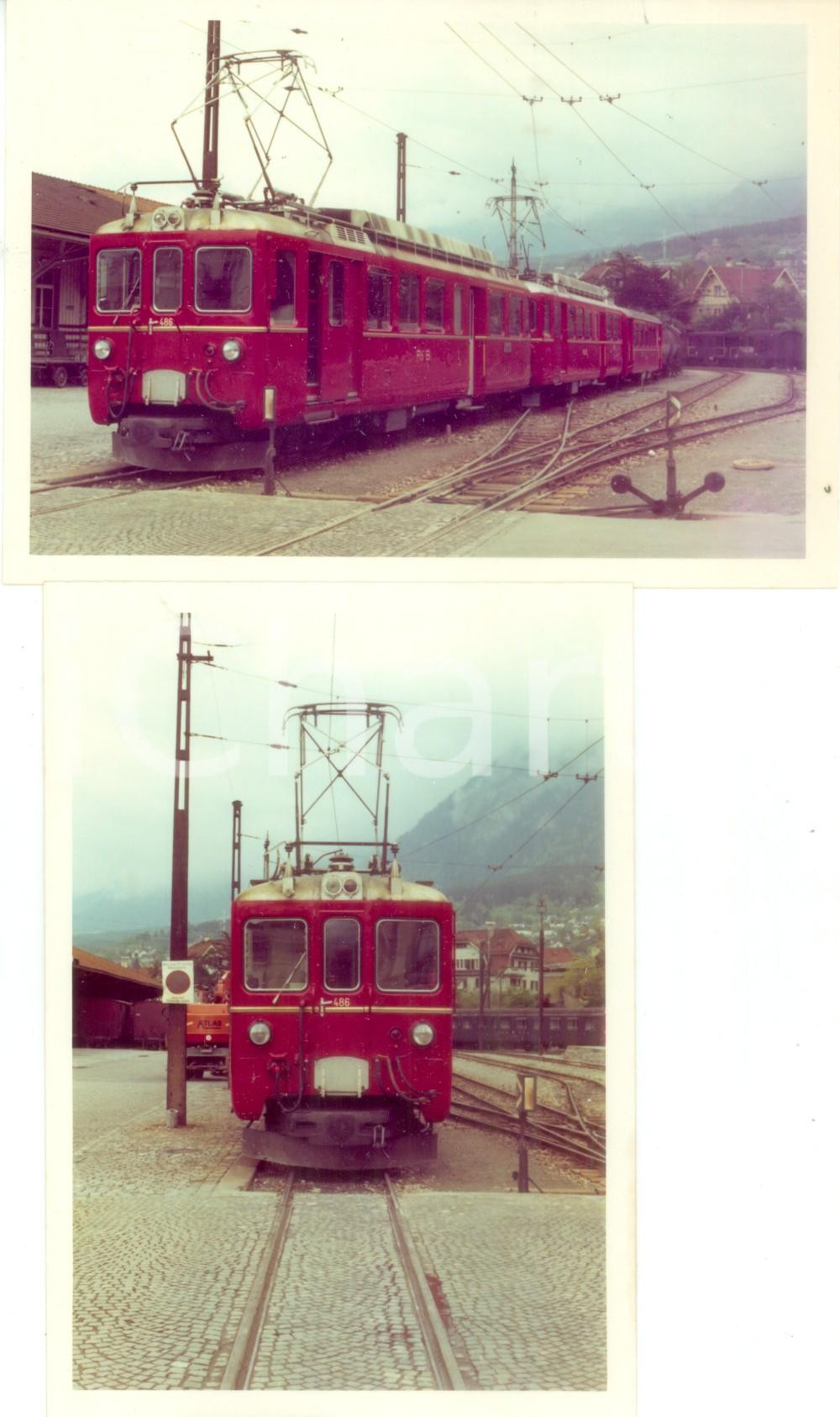 Fotografia d epoca originale 1975 ca SVIZZERA RhÃ¤tische Bahn Locomotiva 486 Lotto 3 fotografie 1