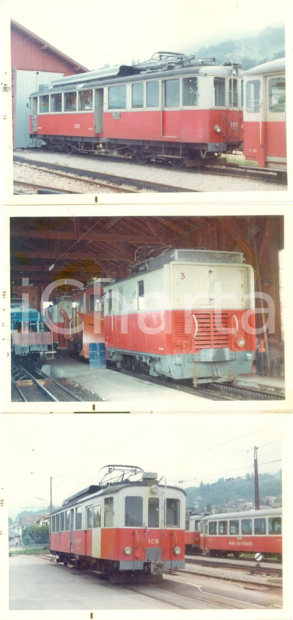 Fotografia d epoca originale 1973 SVIZZERA Ferrovia VEVEYBLONAYLES PLEIADES CEV Locomotive 103 Lotto 3 foto 1