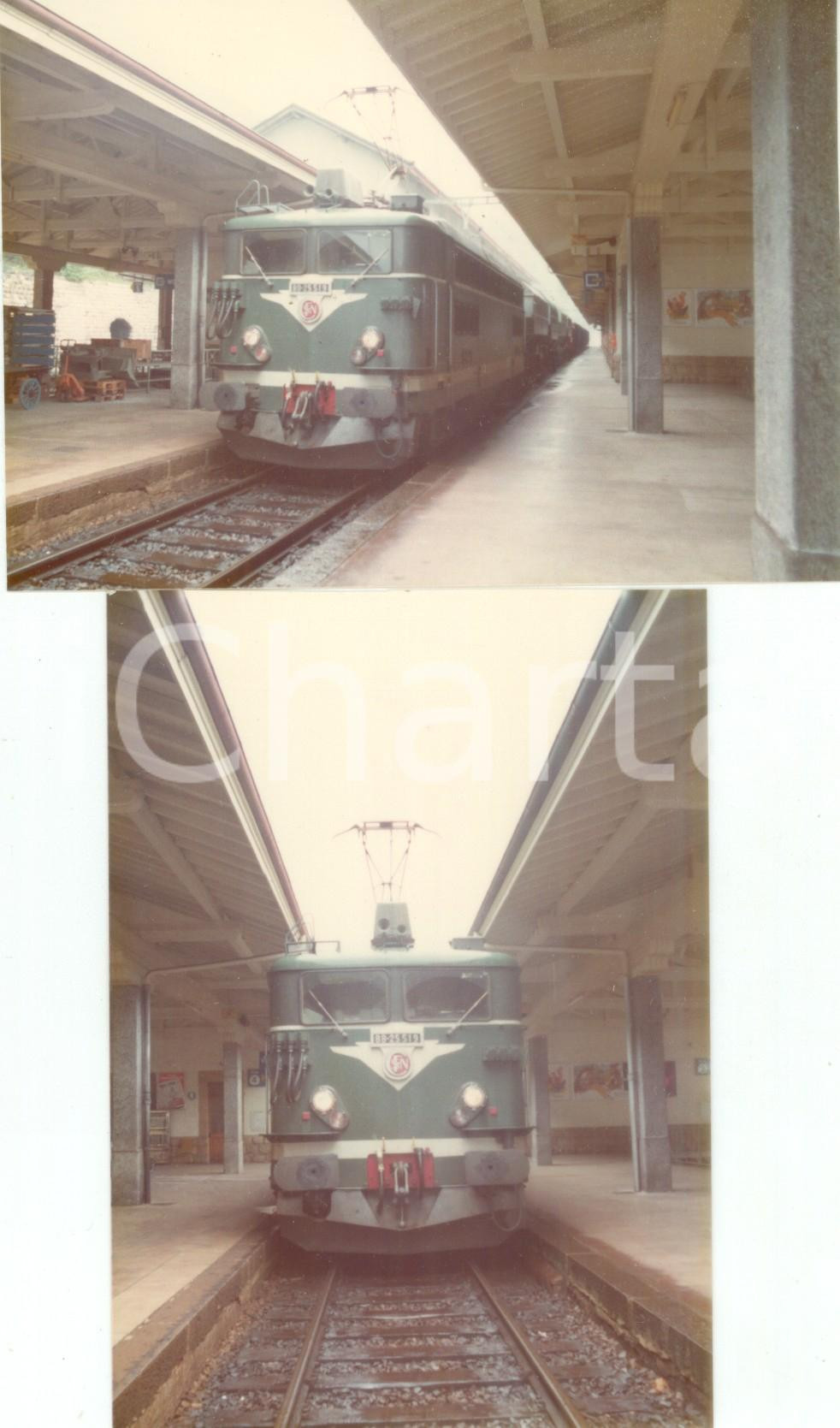 Fotografia d epoca originale 1975 ca FRANCE Ferrovia SNCF Locomotiva BB25519 Lotto 2 fotografie 1