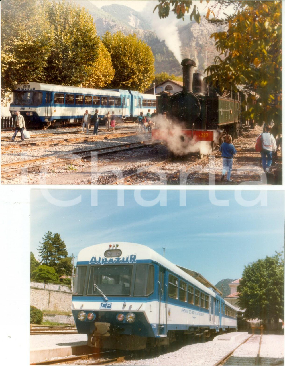 Fotografia d epoca originale 1975 ca PROVENCE FRANCE Ferrovie ALP AZUR Locomotiva sul binario Lotto 4 foto 1