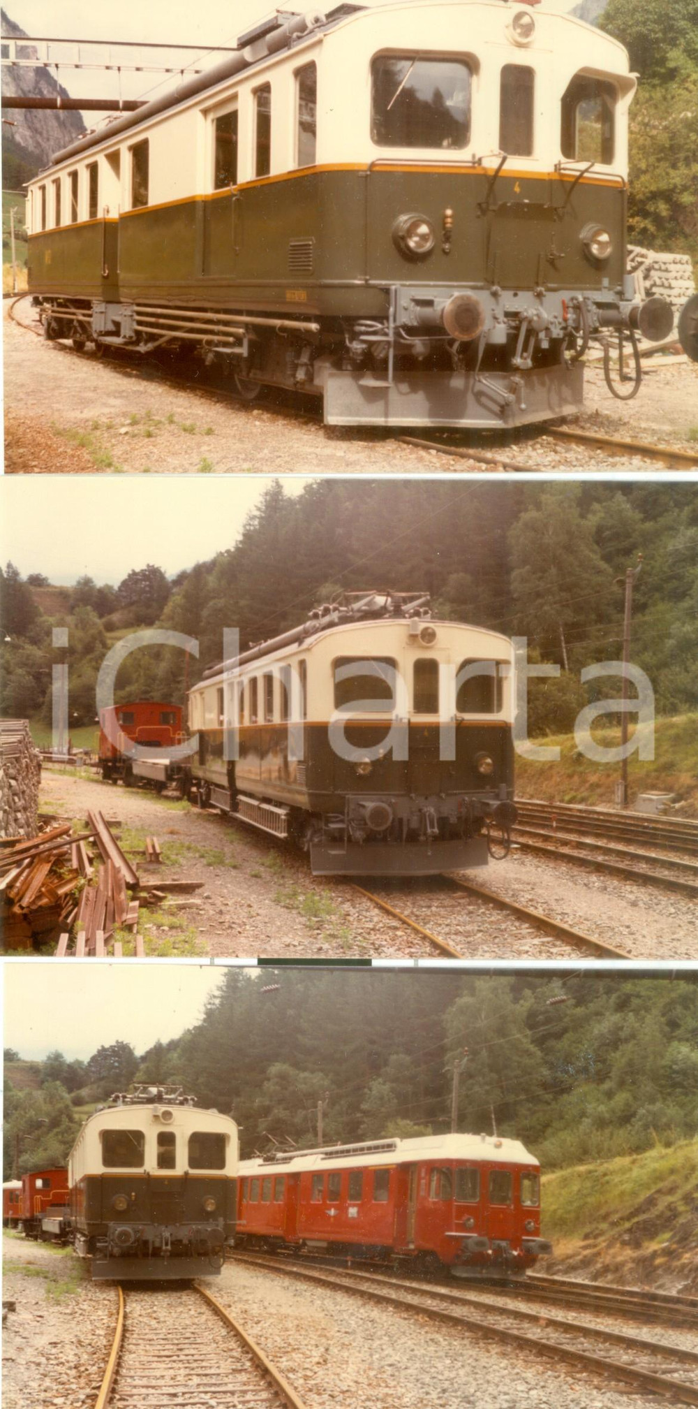 Fotografia d epoca originale 1984 SVIZZERA Ferrovie MARTIGNYORSIERES Locomotiva 4 a deposito Lotto 3 foto 1