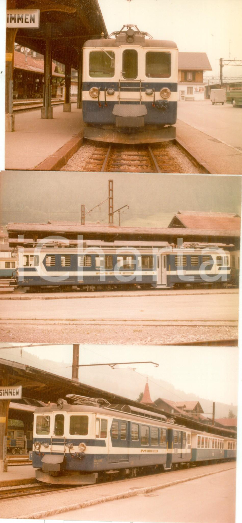 Fotografia d epoca originale 1975 ZWEISIMMEN SVIZZERA MONTREUXBERNEROBERLAND Treno passeggeri Lotto 3 foto 1
