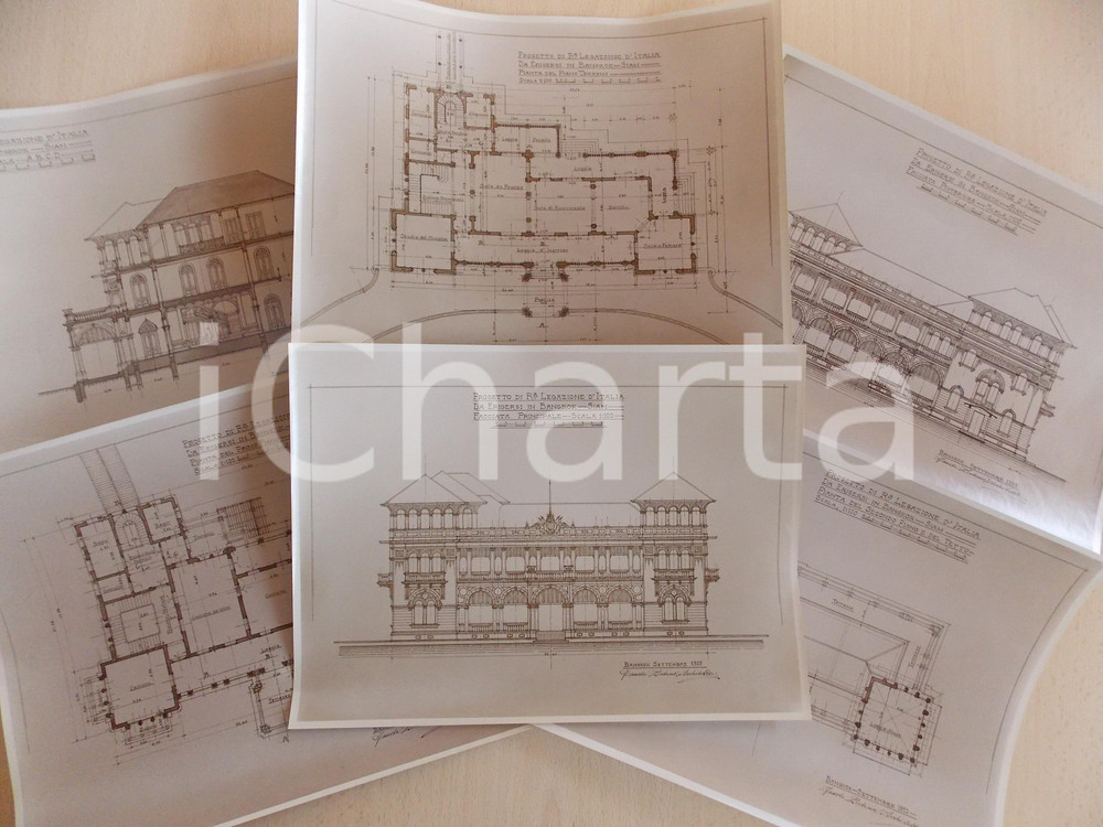 Fotografia d epoca originale 1925 BANGKOK THAILAND Regia Legazione d ITALIA Lotto 6 foto coeve per progetto 1