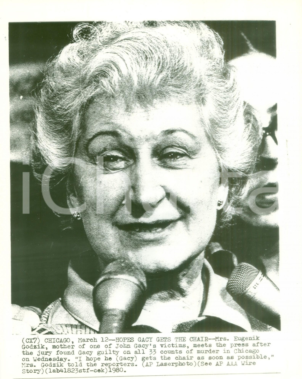 Fotografia d epoca originale 1980 CHICAGO USA Eugenik GODZIK dopo la condanna di John GACY Fotografia 1