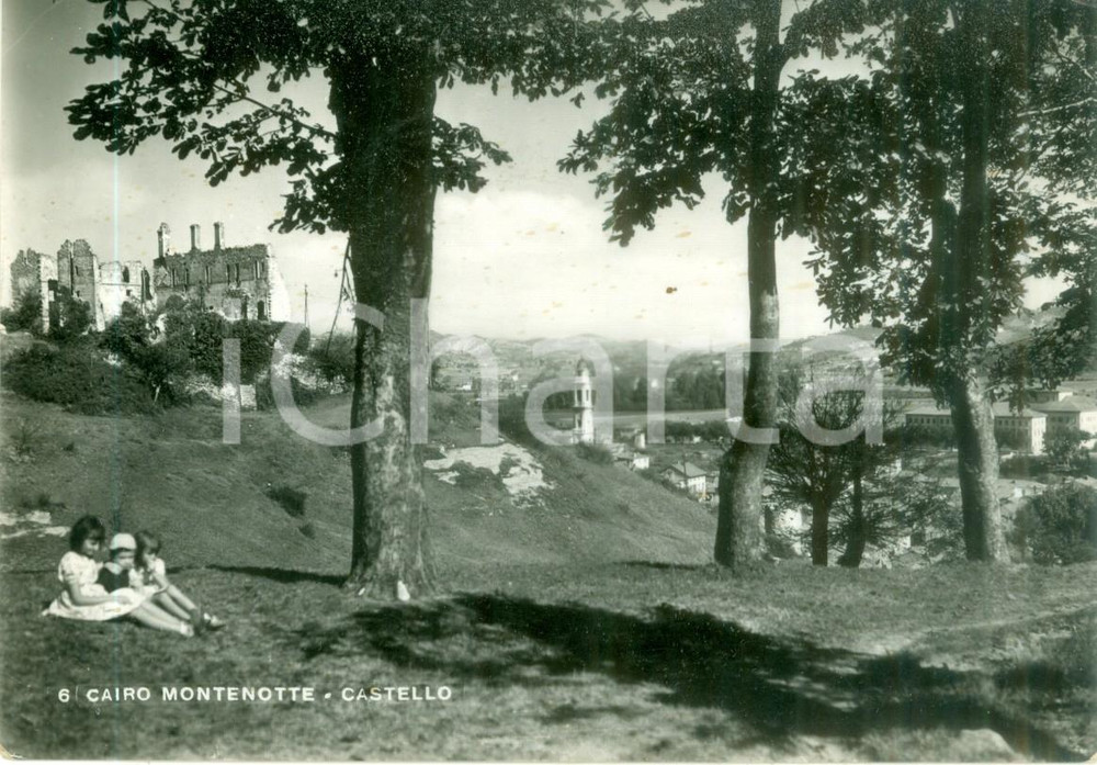 Cartolina originale da collezione 1952 CAIRO MONTENOTTE SV Bambini al parco del Castello Cartolina FG VG 1