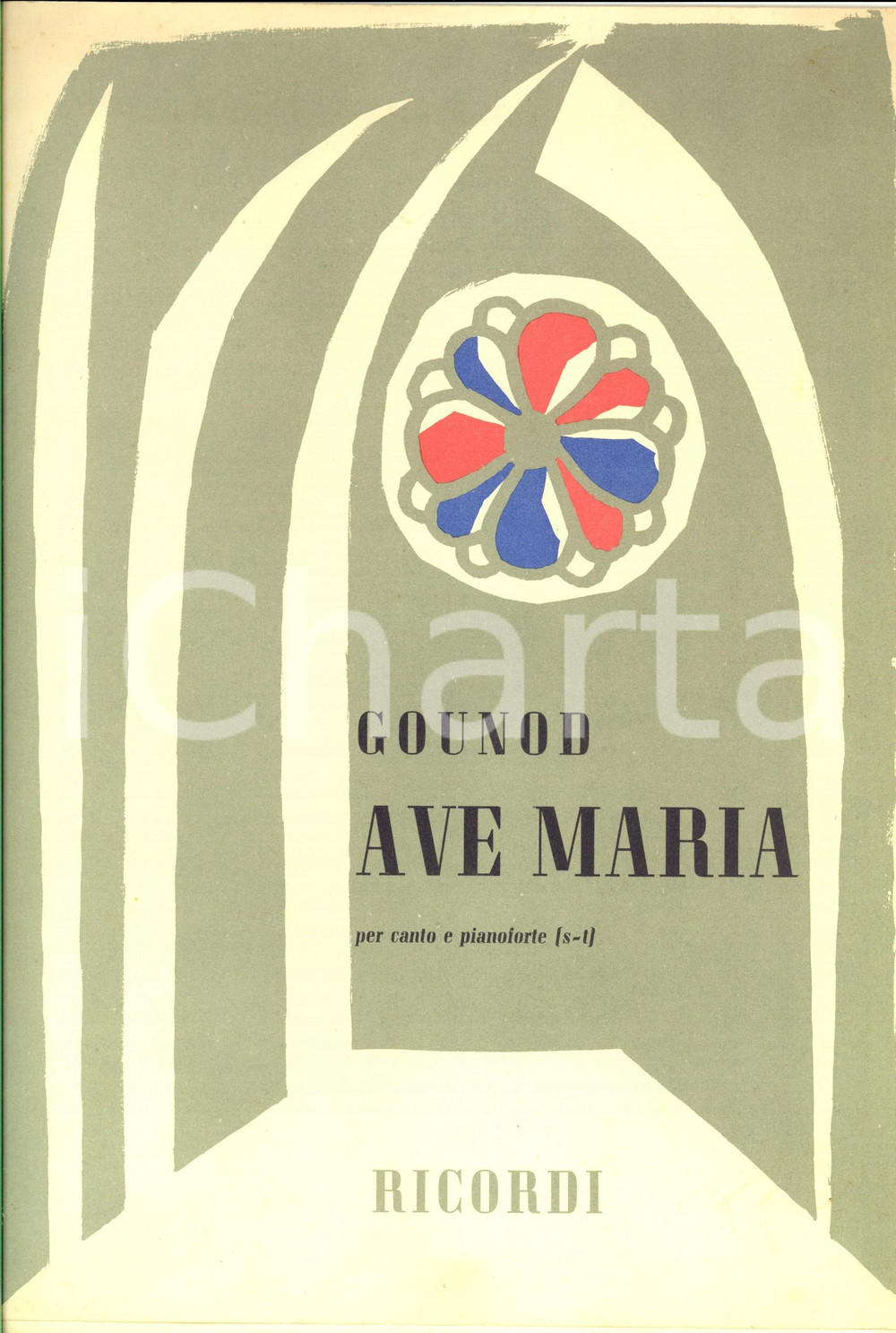Oggetto da collezione cartaceo 1945 GOUNOD Ave Maria  Spartito RICORDI canto e pianoforte 1