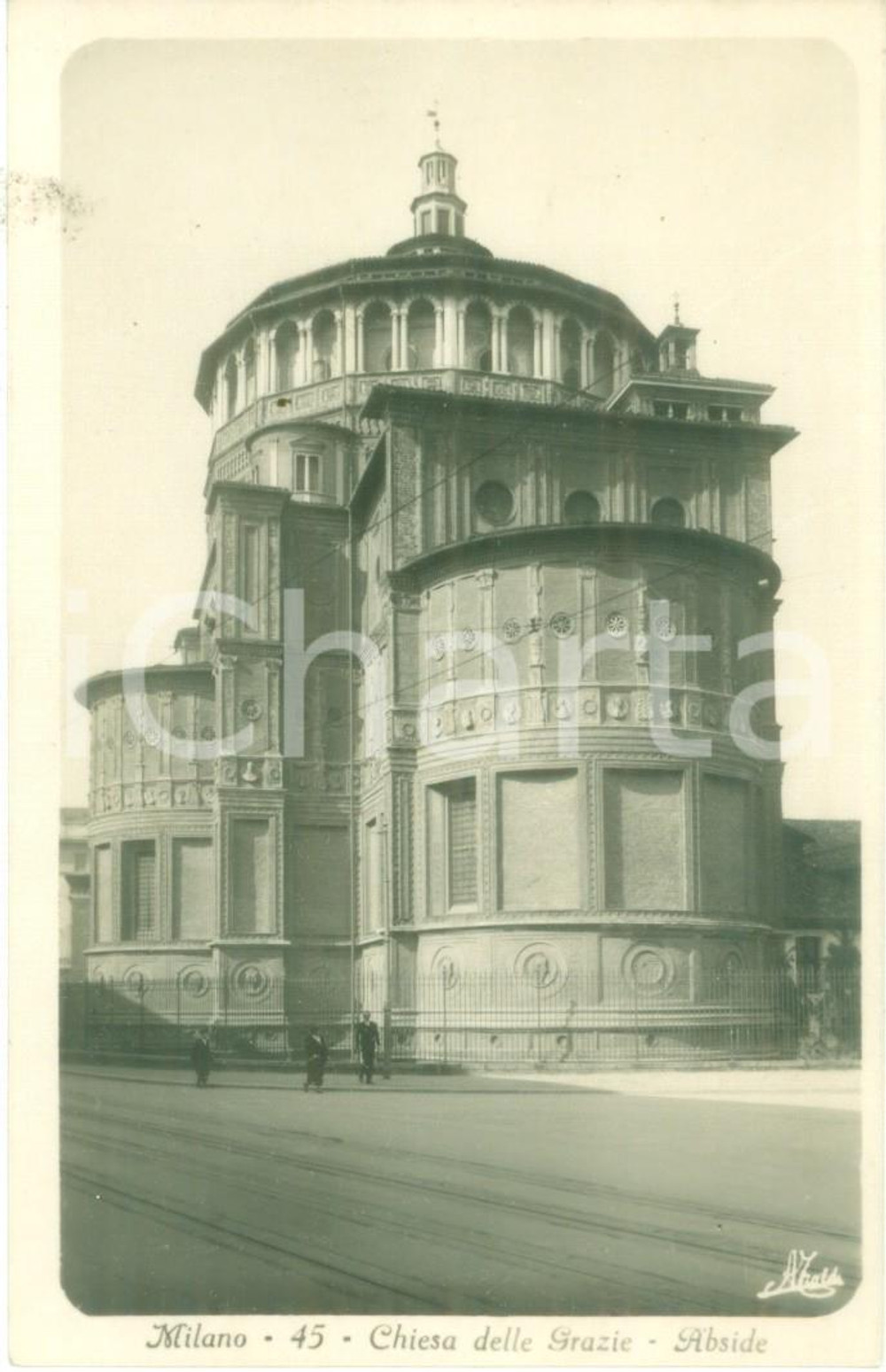 Cartolina originale da collezione 1920 ca MILANO L abside della Chiesa delle Grazie Cartolina FP NV 1