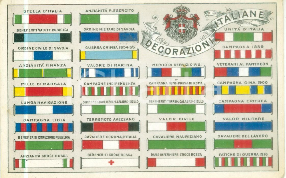 Cartolina originale da collezione 1970 ca DECORAZIONI ITALIANE Cartolina postale ILLUSTRATA FG NV 1