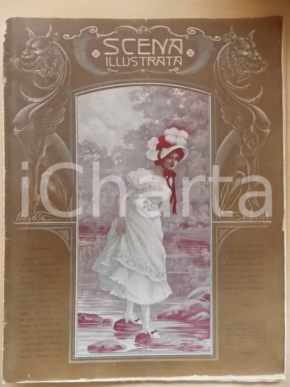 Giornale, rivista storica 1903 SCENA ILLUSTRATA Dirigibile GAYARDCLEMENT Anno XLIV nÂ°VIII DANNEGGIATA 1